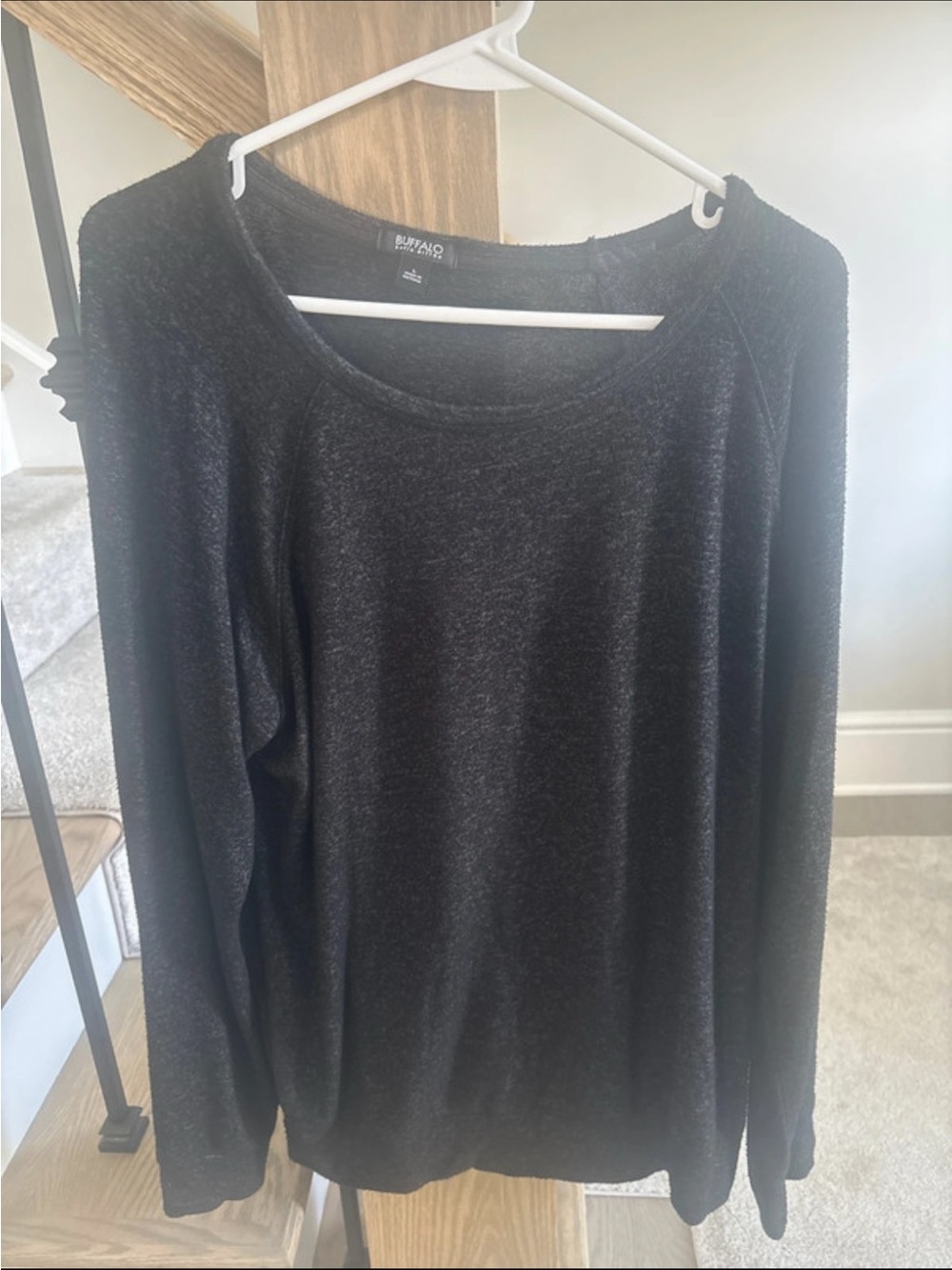 Buffalo by David Bitton Black Long Sleeve Top large